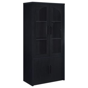 Coaster Fine Furniture 950432 Riva - 4-Door Tall Accent Display Cabinet LED Lighting - Black
