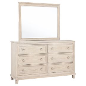 Coaster Fine Furniture 215923M Pembroke - 6-Drawer Bedroom Dresser With Mirror - Washed Oak