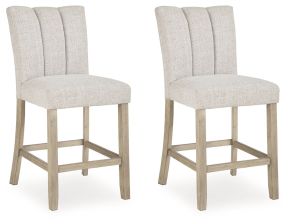 Ashley Furniture PCD575-124 Larawyn - Upholstered Barstool (Set of 2) - Bisque