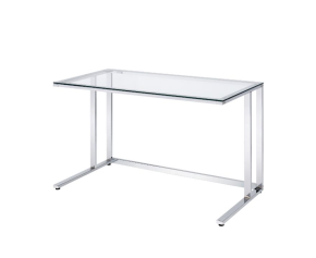 ACME 93100 Tyrese - Writing Desk - Clear Glass & Chrome Finish
