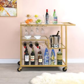 ACME 98354 Adamsen - Serving Cart - Mirrored & Champagne