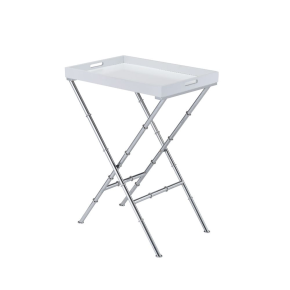 ACME 98275 Lajos - Tray Table - White & Chrome
