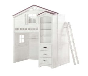 ACME BD01415 Tree House - Twin Loft Bed - Pink & White Finish