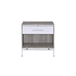 ACME 97555 Cistus - Accent Table - Weathered Gray Oak & White