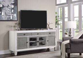 ACME LV01317 Katia - TV Stand - Rustic Gray & White Finish