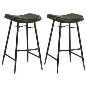 Coaster Fine Furniture 109259 Bayu - Leather Upholstered Bar Stool (Set of 2) - Espresso