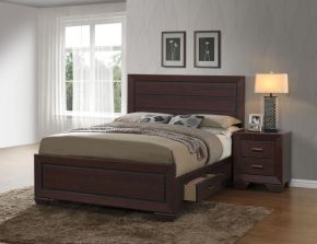 CoasterEveryday 204390KE Kauffman - Wood Eastern King Storage Panel Bed - Dark Cocoa