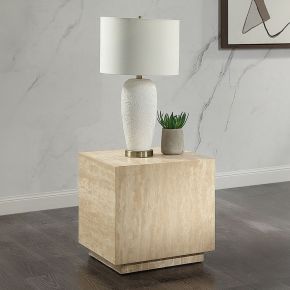 ACME LV04246 Deon - End Table - Beige Travertine