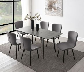 Coaster Fine Furniture 109391-S7 Horizon - 7 Piece Dining Set With Extension Table - Gray