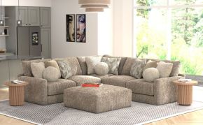 Jackson 3145/63/59/73/28-28 Turner - 3 Piece Sectional With Cocktail Ottoman - Mushroom