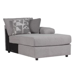 New Classic U1990-17R-LGY Remi - RAF Chaise With 2 Accent Pillows - Light Gray