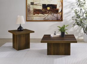 Coaster Fine Furniture 710888-S2 Devar - 2 Piece Square Coffee And End Table Set - Dark Pine