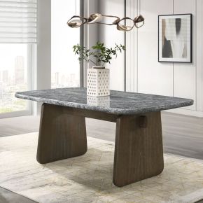 ACME DN04815 Dillon - Dining Table With Marble Top - Natural / Walnut