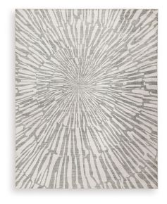 Signature Design by Ashley® R407431 Verland - 8' x 10' Washable Rug - Gray / White