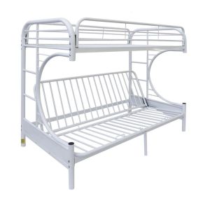 ACME 02091W-W Eclipse - Twin Over Full Over Futon Bunk Bed - White