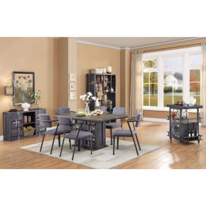 ACME 77900 Cargo - Dining Table - Antique Walnut & Gunmetal