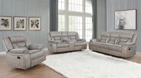 CoasterEveryday 651351-S3 Greer - 3 Piece Upholstered Reclining Sofa Set - Taupe