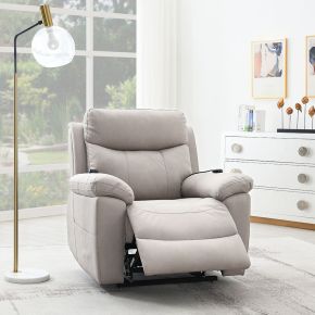 ACME LV04272 Chriki - Power Recliner With Lift & Heating & Massage - Beige Chenille & Black