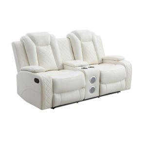 New Classic U1769V-25-WHT Orion II - Console Loveseat With Dual Recliners - White