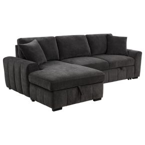 Coaster Fine Furniture 500349B2 Pastrana - RAF Loveseat With 1 Piece Pillow, Box 1 of 2 - Charcoal Gray