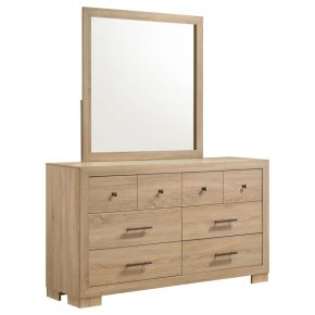 Coaster Fine Furniture 223113M Arielle - 6-Drawer Bedroom Dresser With Mirror - Light Oak