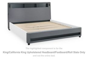 Signature Design by Ashley® PCB2721-82 Verishaw - King/California King Upholstered Headboard/Footboard/Roll Slats - Gray