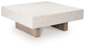 Signature Design by Ashley® T622-8 Jorlaina - Square Cocktail Table With Faux Cement Top - Light Grayish Brown