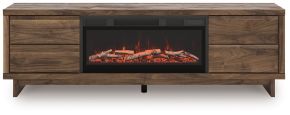 Signature Design by Ashley® W3367W1 Zadilyn - 72" TV Stand With Electric Fireplace - Brown