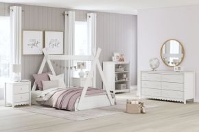 Ashley Furniture EB1810/230/122 Ashley Furniture EB1810/230/122 Hallityn - 2 Pc. - Bookcase, Full Tent Complete Bed - White
