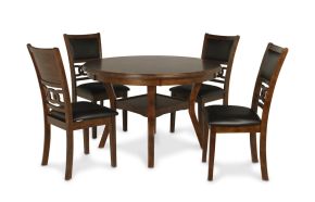 New Classic D1701-50S-BRN New Classic D1701-50S-BRN Gia - 5 Piece Round Dining Set - Brown