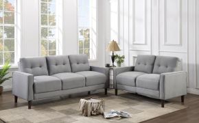 Coaster Fine Furniture 506781-S2 Bowen - 2 Piece Upholstered Track Arm Tufted Sofa Set - Gray