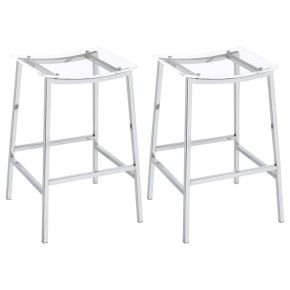 Coaster Fine Furniture 182359 Jovani - Acrylic Backless Bar Stool (Set of 2) - Chrome