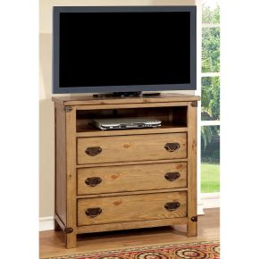 Furniture of America CM7449TV Pioneer - Media Chest - Weathered Elm