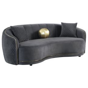 CoasterEveryday 504844 Brookside - Velvet Upholstered Curved Sofa - Dark Gray