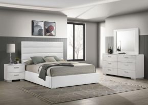 Coaster Fine Furniture 203511Q-S4 Felicity - 4 Piece Queen Bedroom Set - White High Gloss