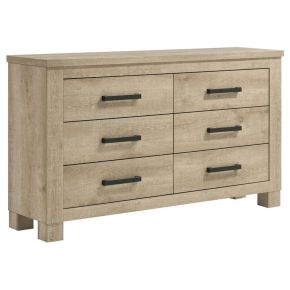 Coaster Fine Furniture 225103 Oakglen - 6-Drawer Bedroom Dresser - Weathered Oak