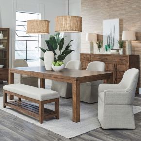 Liberty Furniture 936-DR-6RTS Shaker Lakes - 6 Piece Rectangular Table Set - Harvest Brown