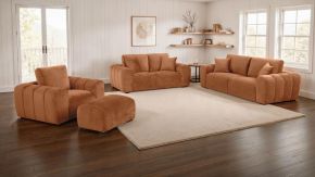 Coaster Fine Furniture 504951-S4 Burnett - 4 Piece Chenille Upholstered Sofa Set - Burnt Orange