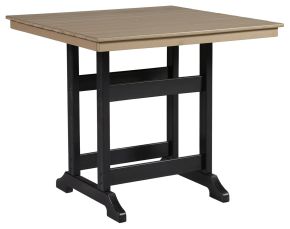 Ashley Furniture P211-632 Fairen Trail - Square Counter TBL w/Umb OPT - Black / Driftwood