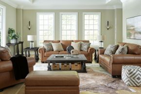Signature Design by Ashley® 57604/38/35/23/14 Carianna - 4 Pc. - Sofa, Loveseat, Chair And A Half, Ottoman - Caramel