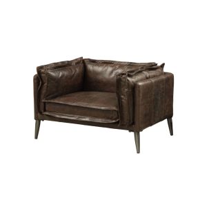 ACME 52482 Porchester - Chair - Distress Chocolate Top Grain Leather