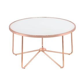 ACME 81835 Alivia - Coffee Table - Frosted Glass & Rose Gold