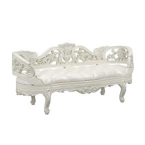 ACME BD01253 Adara - Bench - Pearl White Synthetic Leather & Antique White