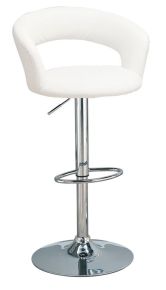 CoasterEveryday 120347 Barraza - Adjustable Height Bar Stool - White And Chrome