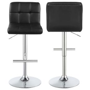 CoasterEveryday 102554 Lenny - Upholstered Adjustable Bar Stool (Set of 2) - Black