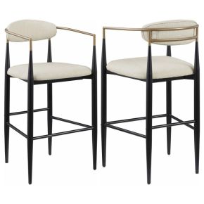 Coaster Fine Furniture 121187 Tina - Fabric Upholstered Bar Chair (Set of 2) - Beige