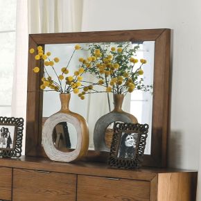 Furniture of America FOA7460WN-M Leirvik - Mirror - Light Walnut