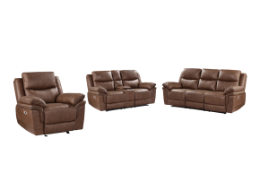 New Classic 22-5985B-3PM Ryland - Power P1 3 Piece Sofa & Loveseat & Recliner - Brown