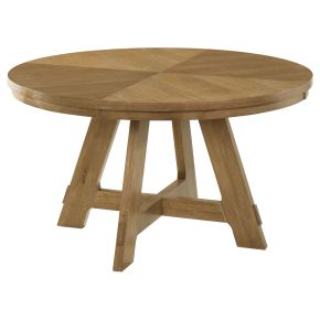 Coaster Fine Furniture 109150 Danvers - Round Wood Dining Table - Brown Oak
