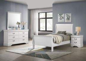 Coaster Fine Furniture 202441T-S4 Louis Philippe - 4 Piece Twin Bedroom Set - White